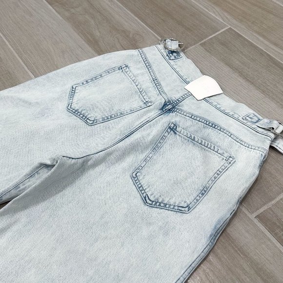 7 For All Mankind Balloon Tab Pant in Isadora Vito Iris Blue Denim Jeans Size 27 - Picture 10 of 16